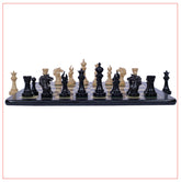 Regal Series 4" Ebony Wood Staunton Chess Set with Board